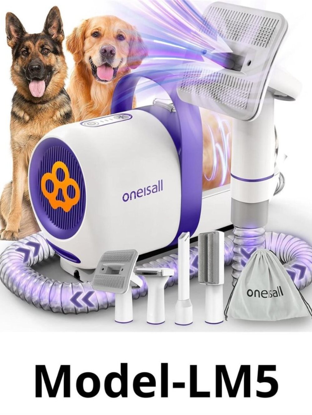 oneisall Dog Hair Vacuum & Grooming Kit